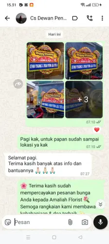 Testimonial Papan Bunga Pernikahan pematang siantar